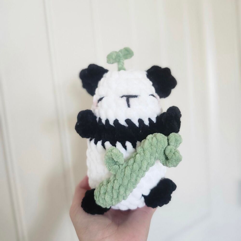 Crochet Handmade Baby Panda w/ Bamboo Plush